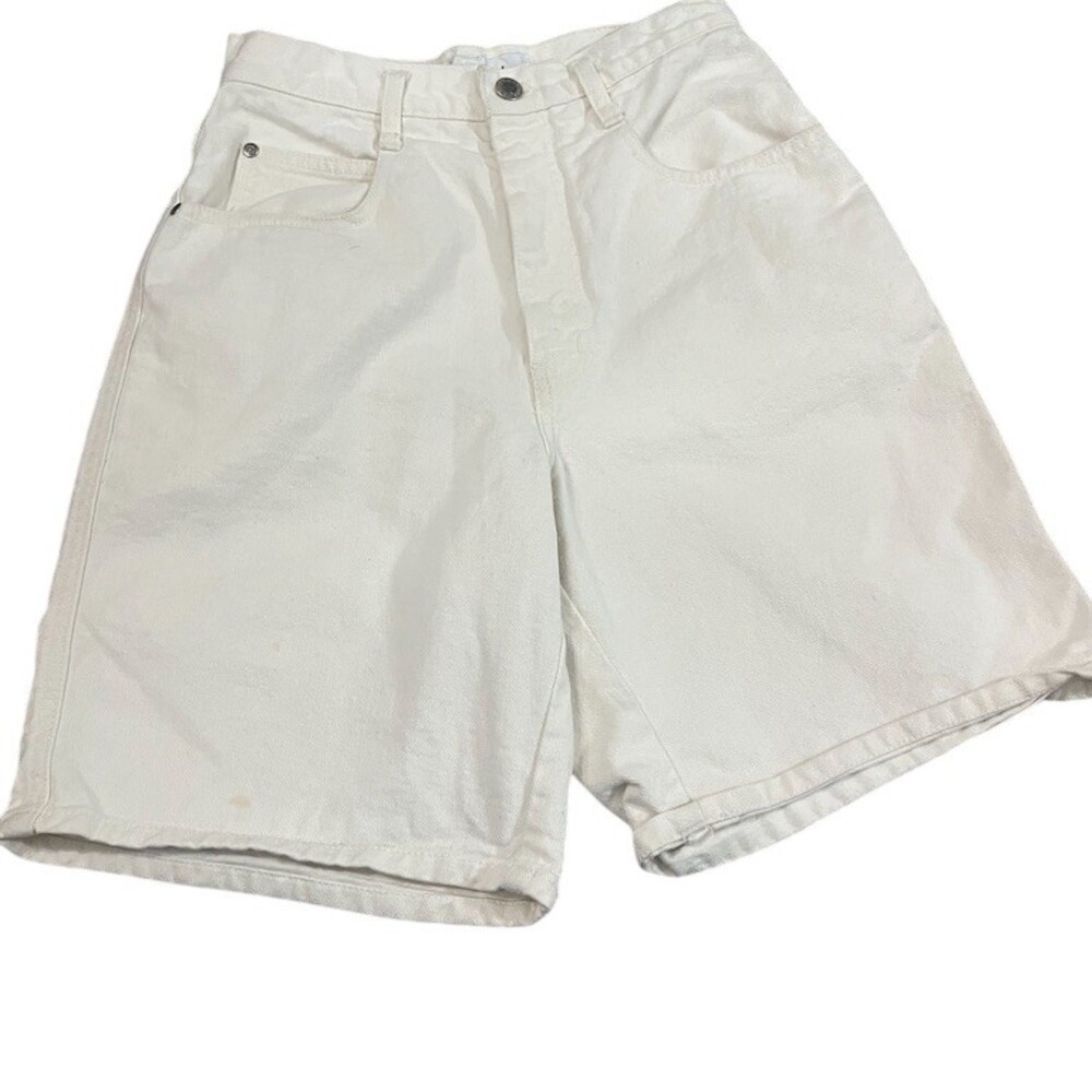 Vintage Anchor Blue Denim Shorts Womens Size 5 White High Rise